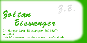 zoltan biswanger business card